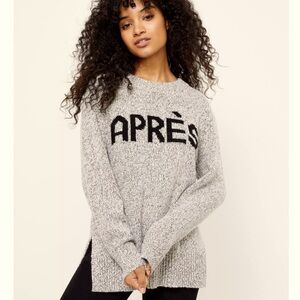 Lou & Grey Heathered Gray Après Crew Neck Sweater